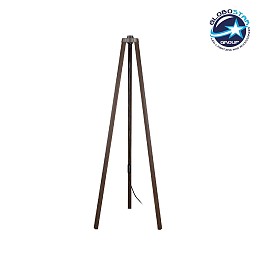 GloboStar® TRIPOD 203-0257 Μοντέρνο Επιδαπέδιο Φωτιστικό Μονόφωτο 1 x E27 IP20 Καφέ Ξύλο - Μ38 x Π38 x Υ120cm