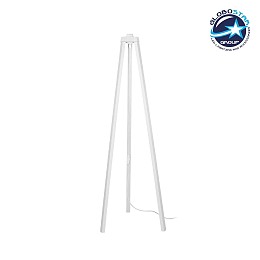 GloboStar® TRIPOD 203-0259 Μοντέρνο Επιδαπέδιο Φωτιστικό Μονόφωτο 1 x E27 IP20 Λευκό Ξύλο - Μ38 x Π38 x Υ120cm