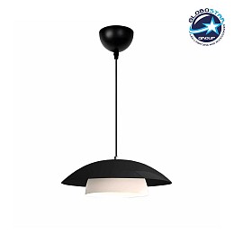GLOBOSTAR® AURA 204-0117 Μοντέρνο Κρεμαστό Φωτιστικό Οροφής με Ντουί 1 x E27 AC 220-240V IP20 - Μαύρο & Λευκό - Μ31 x Π31 x Υ27cm