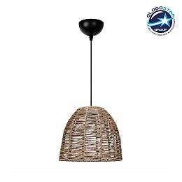 GLOBOSTAR® MEKA 204-0162 Boho Κρεμαστό Φωτιστικό Οροφής με Ντουί 1 x E27 AC 220-240V IP20 - Καφε - Μ31 x Π31 x Υ26cm