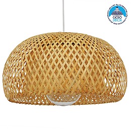 GLOBOSTAR® SAN TROPEZ 01626 Boho Κρεμαστό Φωτιστικό Οροφής με Ντουί 1 x E27 AC 220-240V IP20 - Μπεζ - Μ38 x Π38 x Υ22cm