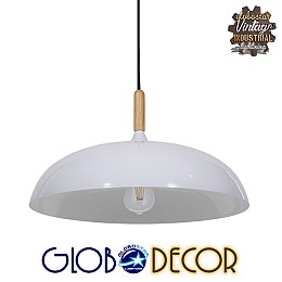 GLOBOSTAR® VALLETE 01256 Μοντέρνο Κρεμαστό Φωτιστικό Οροφής με Ντουί 1 x E27 AC 220-240V IP20 - Λευκό & Μπεζ - Μ45 x Π45 x Υ27cm