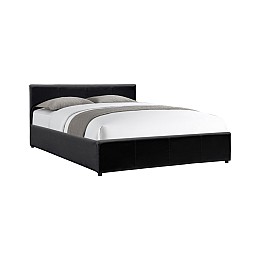 Κρεβάτι Dellia pakoworld με αποθηκευτικό χώρο pu μαύρο 120x200εκ