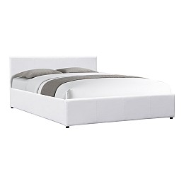 Κρεβάτι Dellia pakoworld με αποθηκευτικό χώρο pu λευκό 150x200εκ