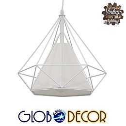 GLOBOSTAR® KAIRI 01619 Μοντέρνο Κρεμαστό Φωτιστικό Οροφής με Ντουί 1 x E27 AC 220-240V IP20 - Λευκό - Μ38 x Π38 x Υ39cm
