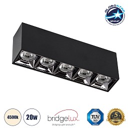 GLOBOSTAR® LUMINAR 60328 Downlight Σποτ LED 20W 2800lm 36° AC 220-240V IP20 Φυσικό Λευκό 4500K - Osram SMD Chip & TÜV SÜD Driver - Μαύρο Ματ - Μ19.5 x Π4.2 x Υ6.6cm - 5 Χρόνια Εγγύηση