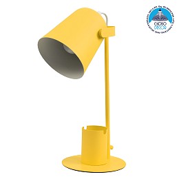 GloboStar® PENCASE 61567 Μοντέρνο Επιτραπέζιο Φωτιστικό Πορτατίφ Μονόφωτο 1 x E27 IP20 Κίτρινο Μέταλλο - Μ12 x Π15 x Υ38cm