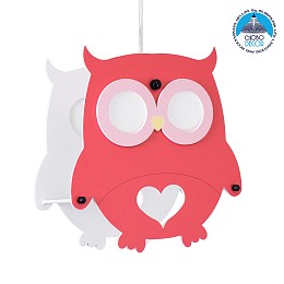GLOBOSTAR® OWL 61576 Παιδικό Κρεμαστό Φωτιστικό Οροφής με Ντουί 1 x E27 AC 220-240V IP20 - Πολύχρωμο - Μ29.5 x Π15.5 x Υ30.5cm