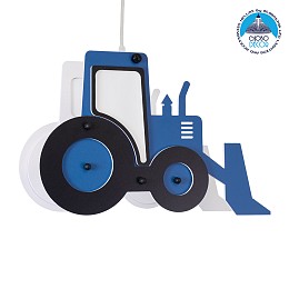 GLOBOSTAR® TRACTOR 61580 Παιδικό Κρεμαστό Φωτιστικό Οροφής με Ντουί 1 x E27 AC 220-240V IP20 - Πολύχρωμο - Μ40 x Π15.5 x Υ26.5cm