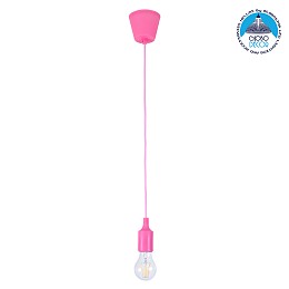 GLOBOSTAR® CABLITO 61553 Μοντέρνο Κρεμαστό Φωτιστικό Οροφής με Ντουί 1 x E27 AC 220-240V IP20 - Ροζ - Μ4 x Π4 x Υ110cm