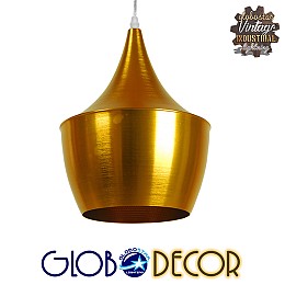 GLOBOSTAR® SHANGHAI 01544 Μοντέρνο Κρεμαστό Φωτιστικό Οροφής με Ντουί 1 x E27 AC 220-240V IP20 - Χρυσό Πλατίνα - Μ24 x Π24 x Υ30cm