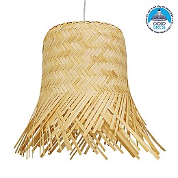 GLOBOSTAR® HAWAII 01201 Boho Κρεμαστό Φωτιστικό Οροφής με Ντουί 1 x E27 AC 220-240V IP20 - Μπεζ - Μ28 x Π28 x Υ25cm