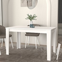 Τραπέζι Darlen Megapap χρώμα λευκό 125x72x74εκ.