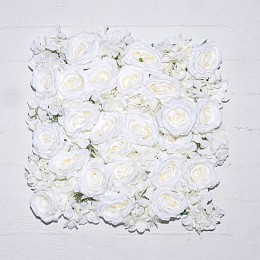 Supergreens Τεχνητή Φυλλωσιά Τριαντάφυλλο Λευκή 50x50 εκ.