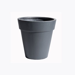 Supergreens Γλάστρα Πήλινη με Γείσο Γκρι 44x44x44 εκ.