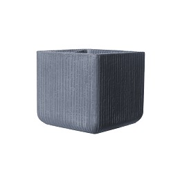 Supergreens Γλάστρα Πήλινη Τετράγωνη "Stripe" Γκρι Σκούρο M 30x30x27 εκ.