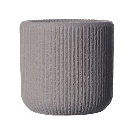 Supergreens Γλάστρα Πήλινη Στρογγυλή "Stripe" Καφέ L 42x42x40 εκ.