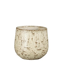 Supergreens Κασπώ Τερακότα Στρογγυλό "Linn" Off White 19.5x17 εκ.