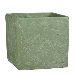 Supergreens Κασπώ Κεραμικό Τετράγωνο "Jimmy" Ανοιχτό Πράσινο 21x21x20.5 εκ.