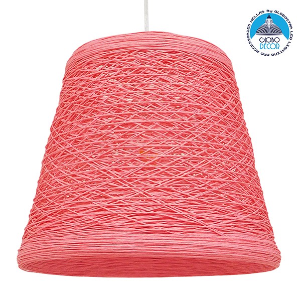 GLOBOSTAR® PLAYROOM 00996 Vintage Κρεμαστό Φωτιστικό Οροφής με Ντουί 1 x E27 AC 220-240V IP20 - Ροζ - Μ32 x Π32 x Υ27cm