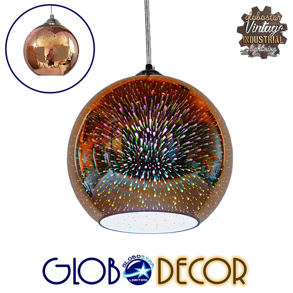 GLOBOSTAR® JUPITER 01349 Μοντέρνο Κρεμαστό Φωτιστικό Οροφής με Ντουί 1 x E27 AC 220-240V IP20 - Πολύχρωμο - Μ25 x Π25 x Υ22cm