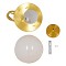 GLOBOSTAR® HUDSON 01554 Μοντέρνο Κρεμαστό Φωτιστικό Οροφής με Ντουί 1 x E27 AC 220-240V IP20 - Λευκό & Χρυσό - Μ20 x Π20 x Υ25cm