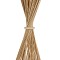 GloboStar® PORTONOVO S-02276 Boho Επιδαπέδιο Φωτιστικό Μονόφωτο 1 x E27 IP20 Μπεζ Ξύλο με Λευκό Ύφασμα - Μ35 x Π35 x Υ165cm