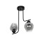 GLOBOSTAR® GLOSSA 201-0091 Vintage Φωτιστικό Οροφής με Ντουί 2 x E27 AC 220-240V IP20 - Μαύρο & Μαύρο Φιμέ - Μ40 x Π15 x Υ17cm