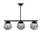 GLOBOSTAR® CITY 202-0043 Μοντέρνο Φωτιστικό Οροφής με Ντουί 3 x E27 AC 220-240V IP20 - Μαύρο & Μαύρο Φιμέ - Μ55 x Π15 x Υ43cm