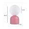 GloboStar® MAGIC 204-0134 Μοντέρνο Eπιτραπέζιο Φωτιστικό Μονόφωτο 1 x E14 IP20 Ροζ Μέταλλο με Λευκό Γυαλί - Μ13 x Π13 x Υ28cm