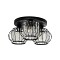 GLOBOSTAR® ILLUME 201-0100 Vintage Φωτιστικό Οροφής με Ντουί 3 x E27 AC 220-240V IP20 - Μαύρο & Διάφανο - Μ50 x Π50 x Υ19cm