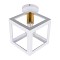 GLOBOSTAR® CUBE 00800 Μοντέρνο Φωτιστικό Οροφής με Ντουί 1 x E27 AC 220-240V IP20 - Λευκό & Χρυσό - Μ25 x Π25 x Υ25cm