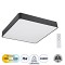 GLOBOSTAR® KAMALA 61208-S Μοντέρνο Φωτιστικό Οροφής LED 75W 8625lm 120° AC 220-240V IP20 Ρυθμιζόμενο Λευκό CCT με Χειριστήριο από 2700K έως 6000K Dimmable - Lumileds SMD Chip - Μαύρο Ματ - Μ60 x Π60 x Υ8cm - 3 Χρόνια Εγγύηση