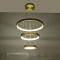 GLOBOSTAR® NEMESIS TRIO 61169-DECO Μοντέρνο Κρεμαστό Φωτιστικό Οροφής LED 100W 12123lm 360° AC 220-240V IP20 Ρυθμιζόμενο Λευκό CCT με Χειριστήριο από 2700K έως 6000K Dimmable - Lumileds SMD Chip - Χρυσό Βούρτσας - Μ60 x Π60 x Υ60cm - 3 Χρόνια Εγγύηση