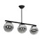GLOBOSTAR® CITY 202-0043 Μοντέρνο Φωτιστικό Οροφής με Ντουί 3 x E27 AC 220-240V IP20 - Μαύρο & Μαύρο Φιμέ - Μ55 x Π15 x Υ43cm