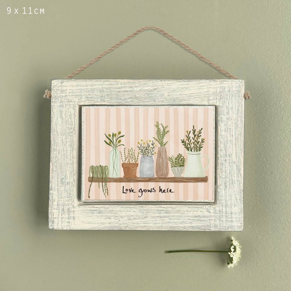 Καδράκι country 10εκ.-Love grows here