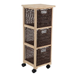 Έπιπλο mdf με 3 συρτάρια και ρόδες 27χ29χ77 cm Eurocasa