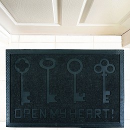 ΠΑΤΑΚΙ ΕΙΣΟΔΟΥ HEART KEY ΓΚΡΙ 40Χ60