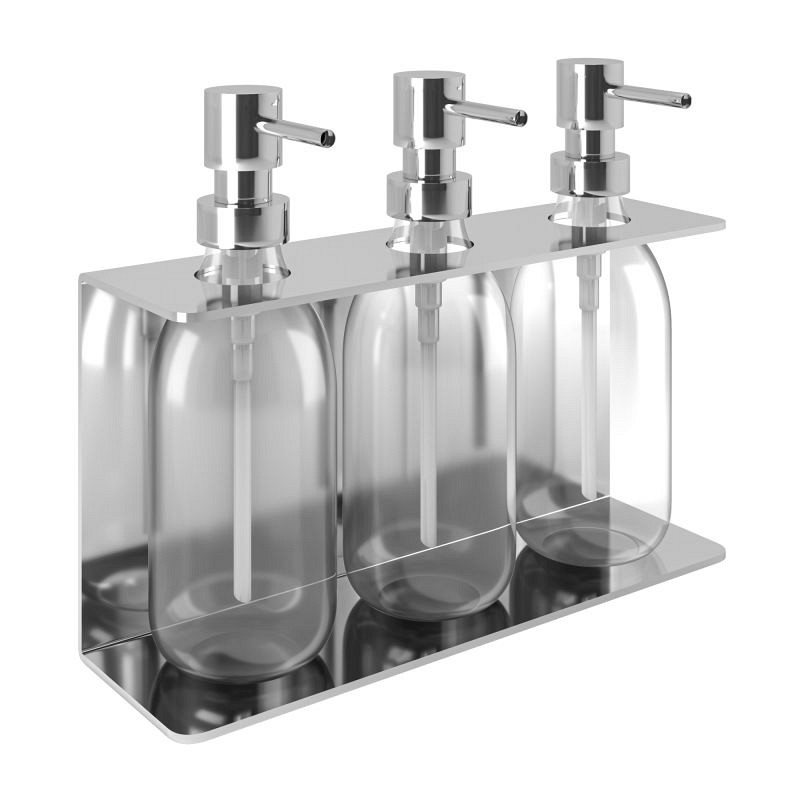 Επιτοίχια Dispenser (3 x 300ml) - Chrome, Pam & Co, W25 x D7.5 x H20 (cm), 251375-001