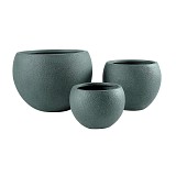 Supergreens Γλάστρα Πήλινη Στρογγυλή "Verde" Πράσινο Sandstone S 29x29x22.5 εκ.