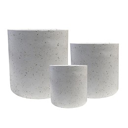 Supergreens Γλάστρα Πήλινη Κύλινδρος "Celestia" Λευκό Terrazzo M 33x33x29 εκ.