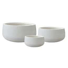 Supergreens Γλάστρα Πήλινη Οβάλ "Alba" Λευκό S 30x30x15 εκ.