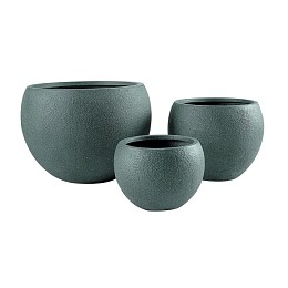 Supergreens Γλάστρα Πήλινη Στρογγυλή "Verde" Πράσινο Sandstone L 51x51x39 εκ.