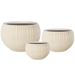 Supergreens Γλάστρα Πήλινη Στρογγυλή "Antica" Anti-Beige L 48x48x37.5 εκ.