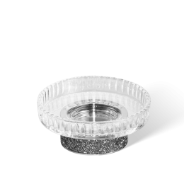 ROCKS STS     Soap dish - chrome with soap dish made of KRISTALL - cutting