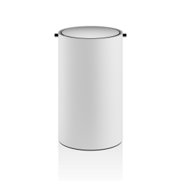 STONE BEMD     Paper bin with revolving cover - White matt / Stainless steel polished