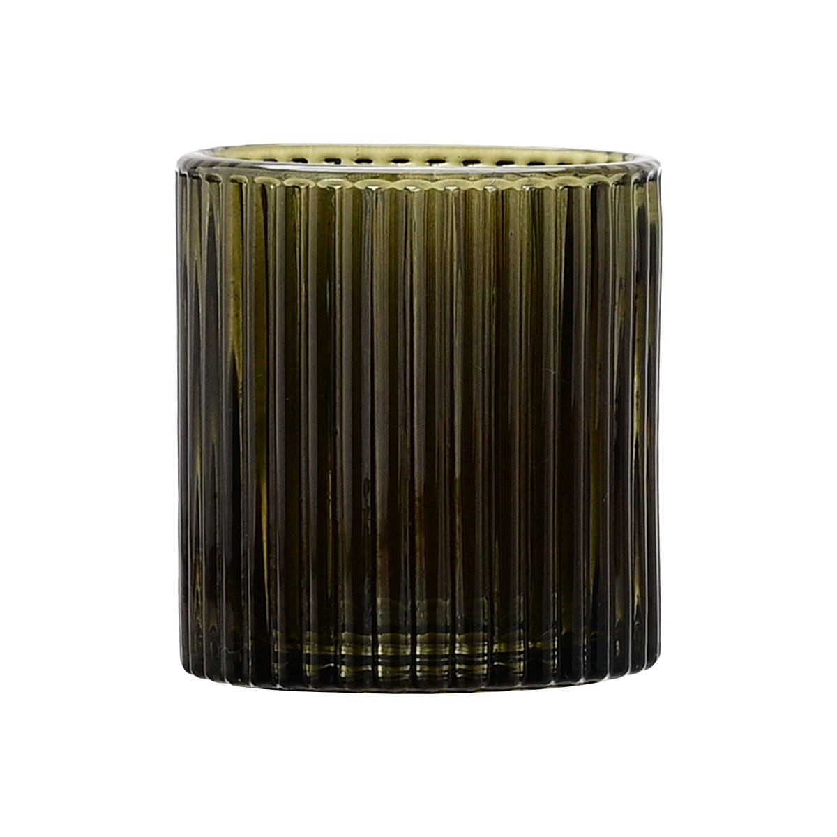 ESTIA ΠΟΤΗΡΑΚΙ ΜΠΑΝΙΟΥ OLIVE SERIES ΓΥΑΛΙΝΟ 7.5x7.5x9.7cm ΛΑΔΙ