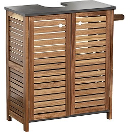 Έπιπλο Μπάνιου με 2 Ντουλάπια, 1 Ράφι στο εσωτερικό και 1 Κρεμάστρα για Πετσέτα στο πλάι Eurocasa