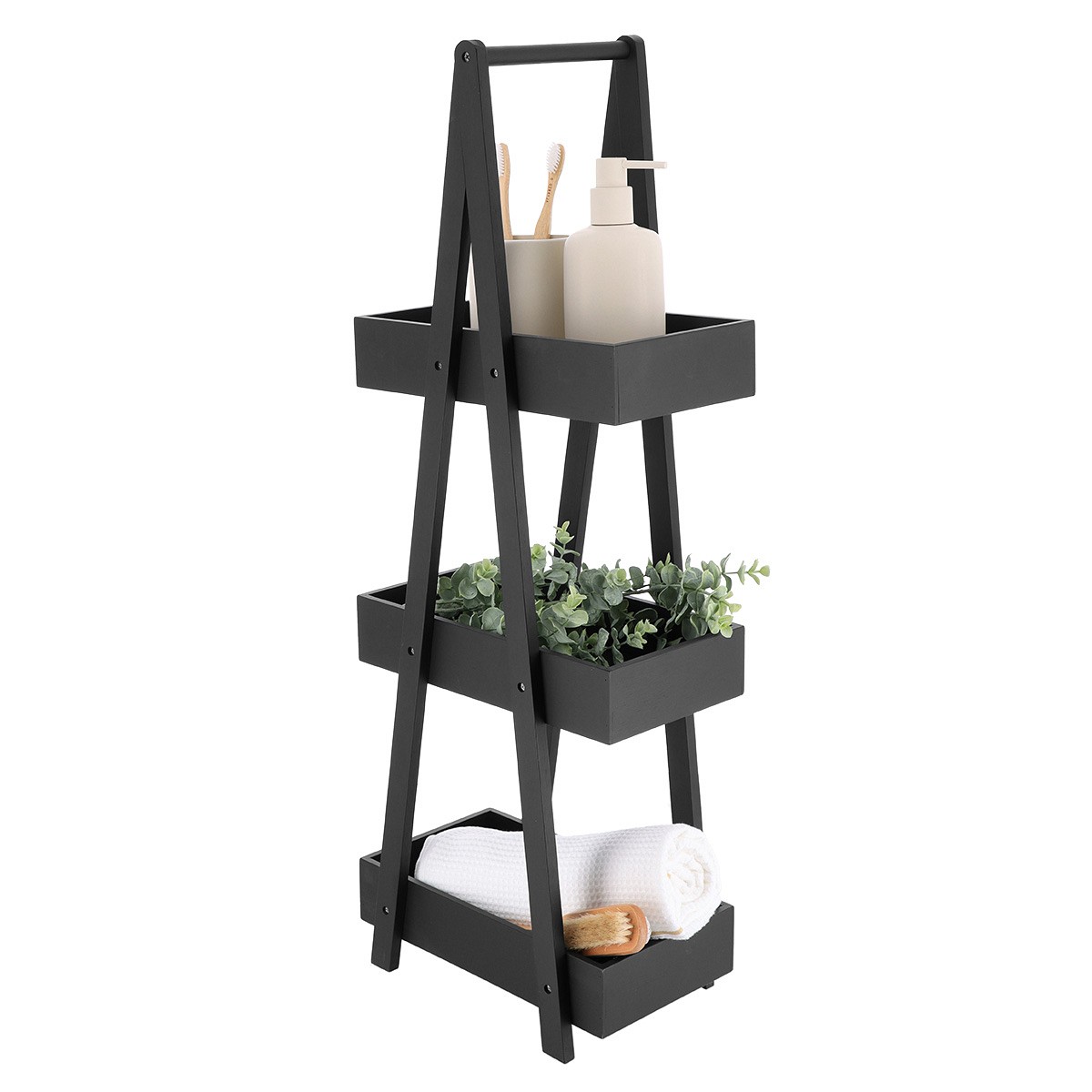 Έπιπλο mdf με 3 επίπεδα φυσικό 30χ19χ81 cm Eurocasa