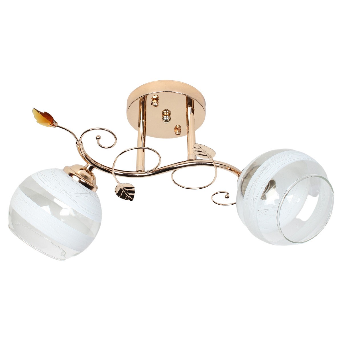 Φωτιστικό οροφής 2 Χ Ε27 44Χ34Χ23 εκ. χρυσό με γυαλιά - GLOBOBOX 9645A/2 FGD